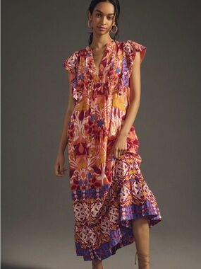 Maeve by Anthropology Cassandra boho maxi dress size small